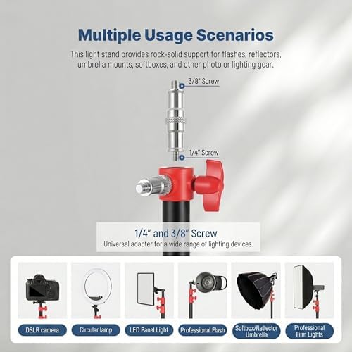 Light Stand Photography, 9.1ft/280cm Air Cushioned Studio Light Stand, alternate view 2