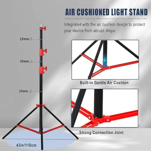 Light Stand Photography, 9.1ft/280cm Air Cushioned Studio Light Stand, alternate view 5