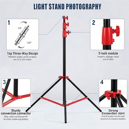 Light Stand Photography, 9.1ft/280cm Air Cushioned Studio Light Stand, alternate view 6