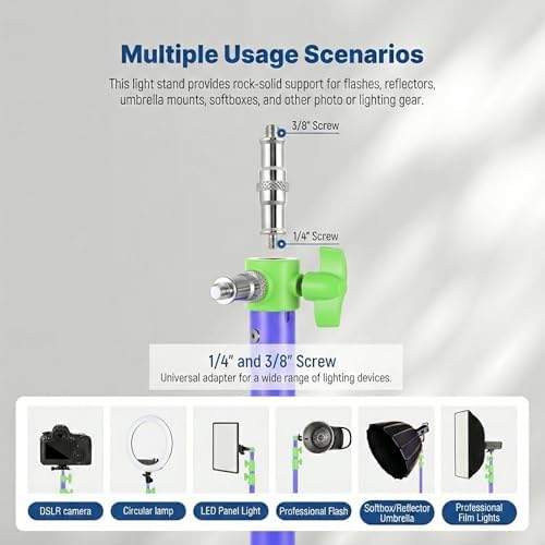 Light Stand Photography, 9.1ft/280cm Air Cushioned Studio Tripod Stand, alternate view 2