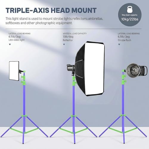 Light Stand Photography, 9.1ft/280cm Air Cushioned Studio Tripod Stand, alternate view 3