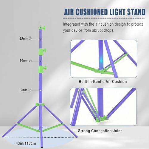 Light Stand Photography, 9.1ft/280cm Air Cushioned Studio Tripod Stand, alternate view 5
