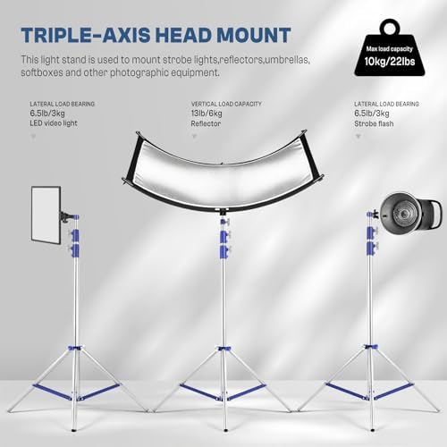 Light Stand Photography, 9.8ft/300cm Stainless Stee Tripod Stand, alternate view 4