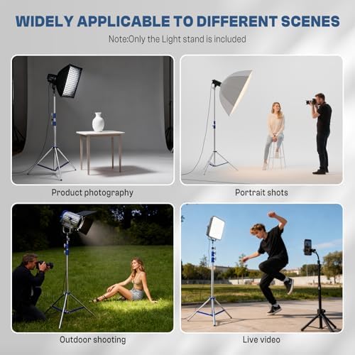 Light Stand Photography, 9.8ft/300cm Stainless Stee Tripod Stand, alternate view 7