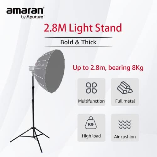 Light Stand Thick Aluminium Design with Pneumatic Padding 2.8m, alternate view 2