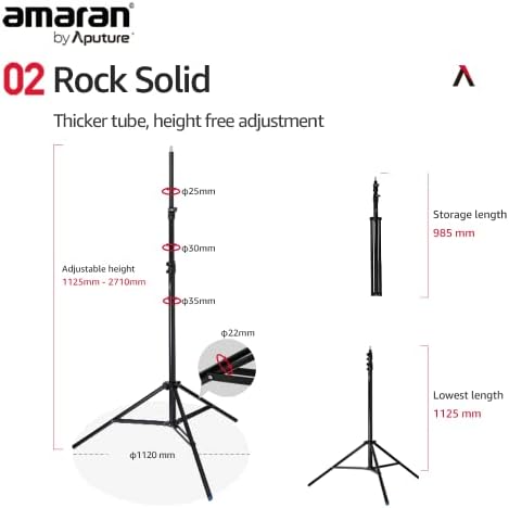 Light Stand Thick Aluminium Design with Pneumatic Padding 2.8m, alternate view 4