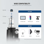 Light Stand with 180° Reversible Legs, 70"/178cm Portable Travel Tripod Stand 1/4" Screw & 5/8" Stud for Indoor, alternate