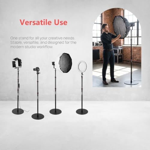 Light Stand with Flat Base, 80" Spring Cushioned Floor Stand, alternate view 2