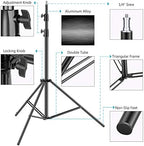 Light Stands 10 Feet/3 Meters, Pro Heavy Duty Spring Cushioned, All Metal Locking Collars, Set of 2 (Black, alternate view 3