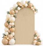 Light Tan Ripple Arch Backdrop Cover 6ft, Stretch Fabric Chiara Arched Backdrop Cover for Birthday Party Wedding