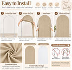 Light Tan Ripple Arch Backdrop Cover 6ft, Stretch Fabric Chiara Arched Backdrop Cover for Birthday Party Wedding, alternate
