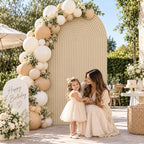 Light Tan Ripple Arch Backdrop Cover 6ft, Stretch Fabric Chiara Arched Backdrop Cover for Birthday Party Wedding, alternate