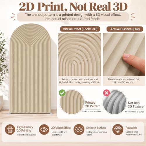 Light Tan Ripples Pattern Arch Backdrop Cover for Birthday Party Wedding Baby Shower Decorations Chiara, alternate view 2
