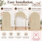 Light Tan Ripples Pattern Arch Backdrop Cover for Birthday Party Wedding Baby Shower Decorations Chiara, alternate view 5
