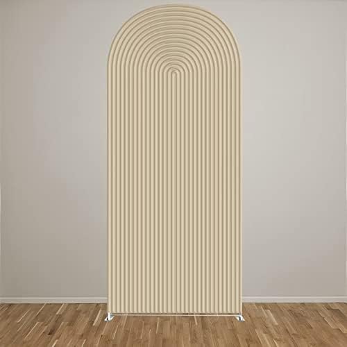 Light Tan Ripples Pattern Arch Backdrop Cover for Birthday Party Wedding Baby Shower Decorations Chiara, alternate view 2
