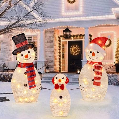 Light Up Snowman, hristmas Yard Decoration, 60 LEDs Lighted Snowman Christmas Decoration, Indoor Outdoor Lighted, alternate