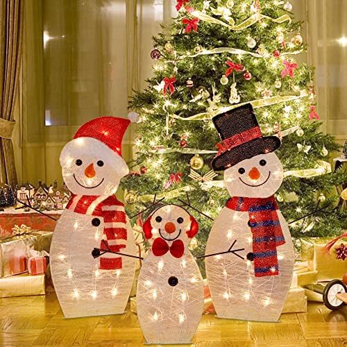 Light Up Snowman, hristmas Yard Decoration, 60 LEDs Lighted Snowman Christmas Decoration, Indoor Outdoor Lighted, alternate