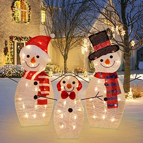 Light Up Snowman, hristmas Yard Decoration, 60 LEDs Lighted Snowman Christmas Decoration, Indoor Outdoor Lighted, alternate