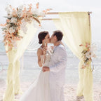 Light Yellow Backdrop Curtains for Parties, Chiffon Photo Backdrop Drapes 2 Panels 5x10FT Sheer Outdoor Curtain, alternate