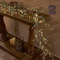 Lighted Artificial Olive Garland 6FT 96 LED Fairy Lights Battery Operated, Faux Vine Lights with Timer for