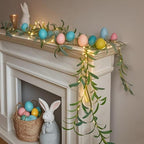 Lighted Artificial Olive Garland 6FT 96 LED Fairy Lights Battery Operated, Faux Vine Lights with Timer for, alternate view 3