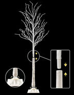 Lighted Birch Tree, 2 Pack 6 Feet 144 Warm White Lights, Prelit White Artificial Christmas Trees for Indoor, alternate view 3