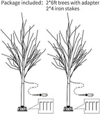 Lighted Birch Tree, 2 Pack 6 Feet 144 Warm White Lights, Prelit White Artificial Christmas Trees for Indoor, alternate view 4