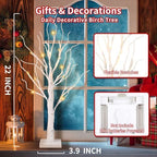 Lighted Birch Tree, 4 Pack 2FT Tree Indoor, Battery Operated Artificial Tree with 24 Warm White Lights, Inside, alternate