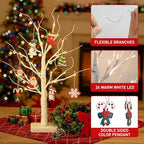 Lighted Birch Tree with Ornaments, 2 Pack Small Christmas Trees, alternate view 4