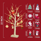 Lighted Birch Tree with Ornaments, 2 Pack Small Christmas Trees, alternate view 5