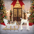 Lighted Christmas Reindeer & Sleigh