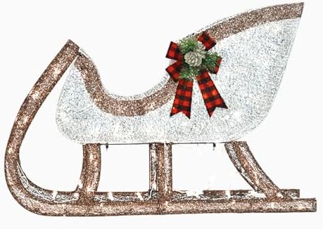 Lighted Christmas Reindeer & Sleigh, alternate view 3