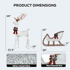 Lighted Christmas Reindeer & Sleigh, alternate view 4