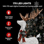 Lighted Christmas Reindeer & Sleigh, alternate view 6