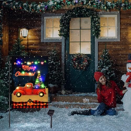 Lighted Christmas Truck Garden Flag Outdoor Decor, 12x18 In, alternate view 4