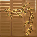 Lighted Pine Garland Battery Operated with Timer 6FT 48 Lights, Christmas Garland with Lights for Indoor Outdoor, alternate