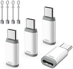 Lighting Female to USB C Male Adapter with Anti-Lost Loop, White in White