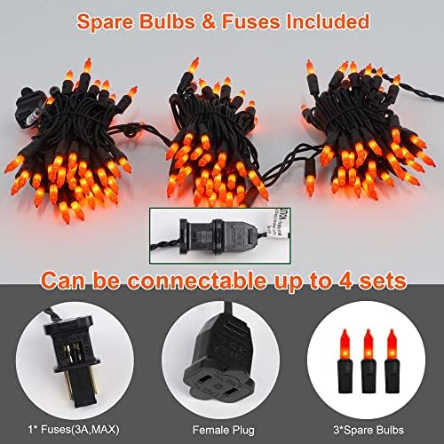 Lights, 29ft 150 Count Black Wire Incandescent Christmas Mini Lights, 120 V High-Voltage UL Certified Clear, alternate view 6