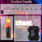 Lights Battery Operated, 50LED 16ft Outdoor Mini String Lights with 8 Modes & Timer, Black Wire Fairy Lights for, alternate