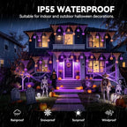 Lights Outdoor Decorations 13.8ft 200 LED String Lights with 11 Spiders, Curtain Fairy Light with 8 Modes for, alternate view