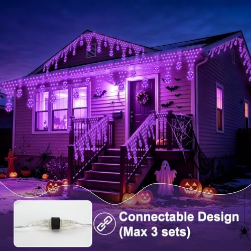 Lights, Spider Web Decorations, 8 Modes 218 LED Connectable Waterproof Green Wire Decorative String Lights with, alternate