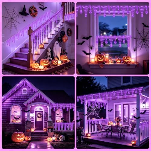 Lights, Spider Web Decorations, 8 Modes 218 LED Connectable Waterproof Green Wire Decorative String Lights with, alternate