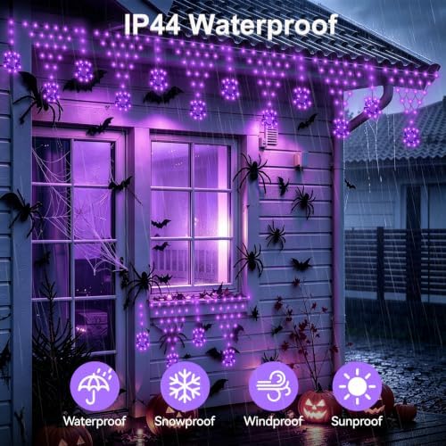 Lights, Spider Web Decorations, 8 Modes 218 LED Connectable Waterproof Green Wire Decorative String Lights with, alternate
