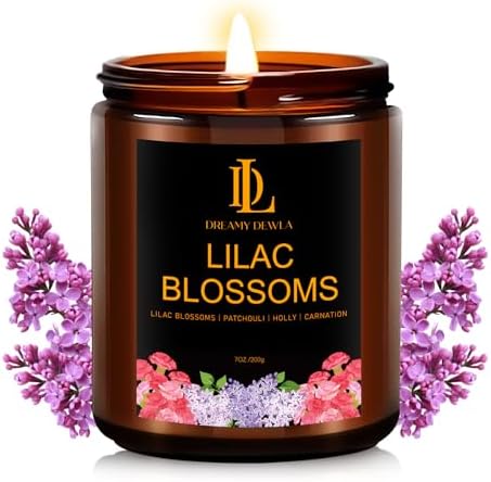 Lilac Blossom Scented Candles, Lilac Blossom Candle, Aromatherapy Candle Gifts for Women, Soy Candles for Home