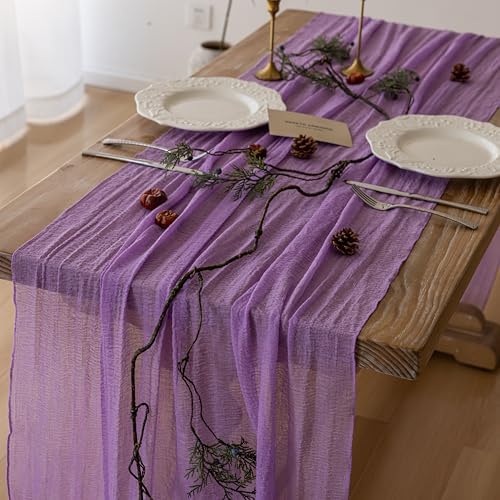 Lilac Cheesecloth Table Runner 120 Inches Fall Party Home Decorations