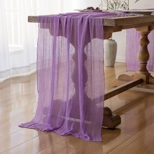 Lilac Cheesecloth Table Runner 120 Inches Fall Party Home Decorations, alternate view 2