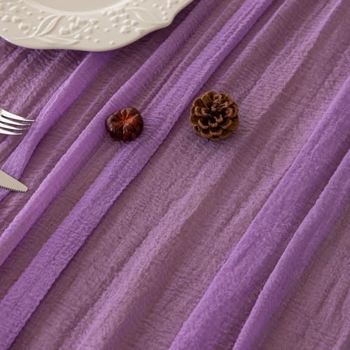 Lilac Cheesecloth Table Runner 120 Inches Fall Party Home Decorations, alternate view 3