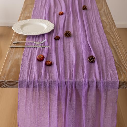 Lilac Cheesecloth Table Runner 120 Inches Fall Party Home Decorations, alternate view 4