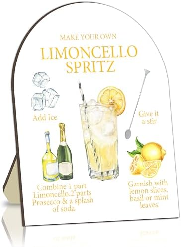Limoncello Spritz Bar Sign, Cocktail Bar Recipe Sign for Bridal Shower, Bachelorette Party Table Signs, Homemade