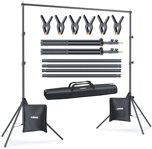 Lincostore Backdrop Stand Kit 10x7ft for Photography in 10x7ft